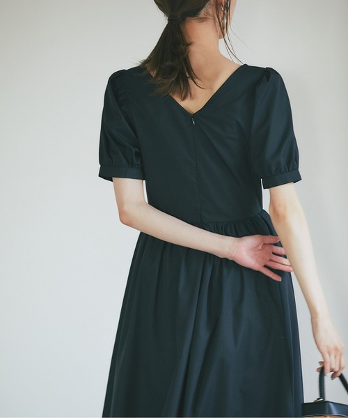 &. NOSTALGIA（アンドドットノスタルジア）の「《マシェリコラボ》パフスリーブコットンOP（ワンピース・レディース・ホワイト/ブラック・FREE）」の9枚目の写真