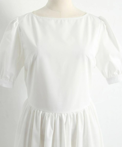 &. NOSTALGIA（アンドドットノスタルジア）の「《マシェリコラボ》パフスリーブコットンOP（ワンピース・レディース・ホワイト/ブラック・FREE）」の4枚目の写真