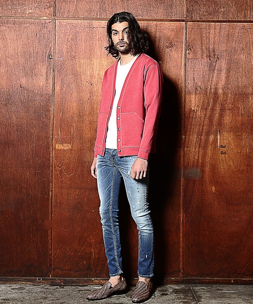 RATTLE TRAP（ラトルトラップ）の「ダンボールニットピグメントカーディガン（カーディガン/ボレロ・メンズ・カーキ/ピンク/ブラック・LL/M/L）」の14枚目の写真