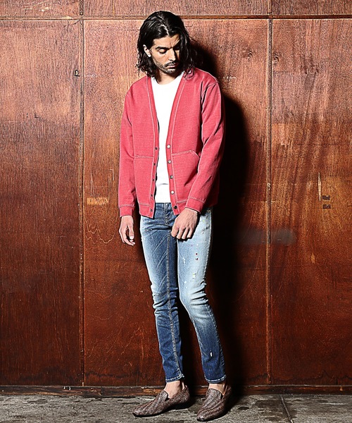 RATTLE TRAP（ラトルトラップ）の「ダンボールニットピグメントカーディガン（カーディガン/ボレロ・メンズ・カーキ/ピンク/ブラック・LL/M/L）」の15枚目の写真