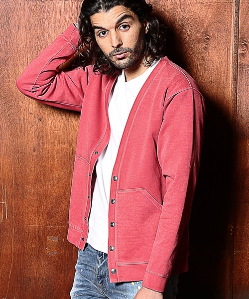 RATTLE TRAP（ラトルトラップ）の「ダンボールニットピグメントカーディガン（カーディガン/ボレロ・メンズ・カーキ/ピンク/ブラック・LL/M/L）」の17枚目の写真