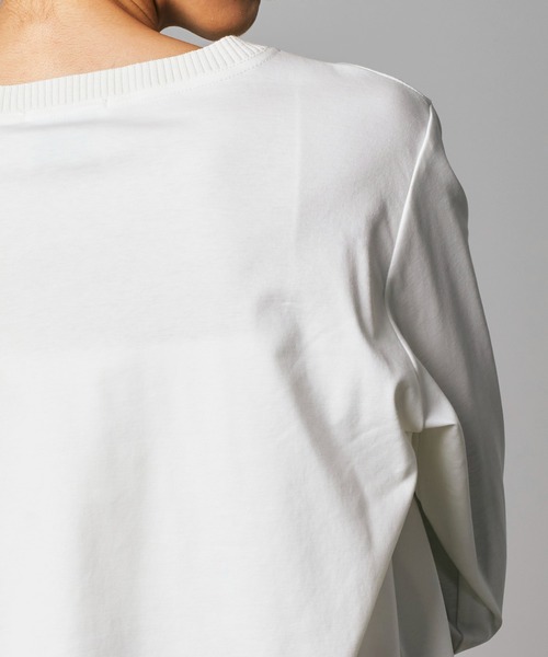 Limue(リミュ)の「ニットリブロングスリーブカットソー(Tシャツ/カットソー・レディース・ブラック/ホワイト・FREE)」の9枚目の写真