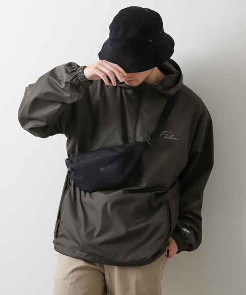 FILA（フィラ）の「【FILA】 フードアノラックナイロンジャケットパーカー（ブルゾン・メンズ・ブラック/ネイビー/チャコール/カーキ・MEDIUM/LARGE/X-LARGE）」の18枚目の写真