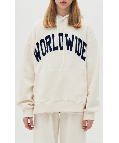 AMESWORLDWIDE(アメスワールドワイド)の「【AMESWORLDWIDE 】WORLDWIDEシグネチャーフーディ / WORLDWIDE SIGNATURE HOODIE(パーカー・レディース・アイボリー・MEDIUM/LARGE)」の11枚目の写真