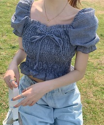 meJane | ふんわりボリュームスリーブギンガムチェックブラウス【ZOZOTOWN限定】(シャツ/ブラウス)