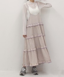 Alley by w closet | 【Alley】ギンガムチェックフリルティアードキャミワンピース(ワンピース)