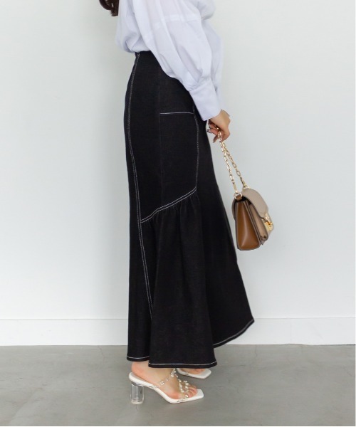 RANDA（ランダ）の「デニムマーメイドスカート（スカート・レディース・ブラック/ベージュ/インディゴブルー・1/0）」の4枚目の写真