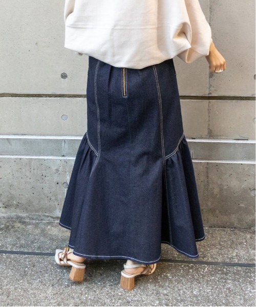 RANDA（ランダ）の「デニムマーメイドスカート（スカート・レディース・ブラック/ベージュ/インディゴブルー・1/0）」の10枚目の写真