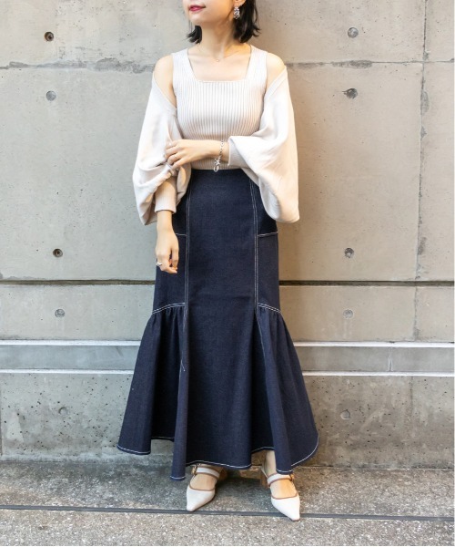 RANDA（ランダ）の「デニムマーメイドスカート（スカート・レディース・ブラック/ベージュ/インディゴブルー・1/0）」の12枚目の写真