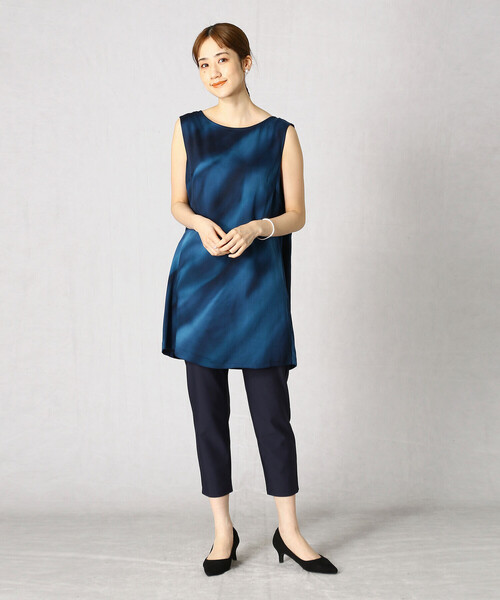 Comme　Ca　Mature（コムサマチュア）の「引き染め　チュニックワンピース（チュニック・レディース・ネイビー/グリーン・MEDIUM/LARGE）」の3枚目の写真