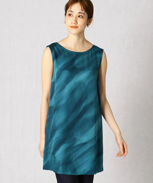 Comme　Ca　Mature（コムサマチュア）の「引き染め　チュニックワンピース（チュニック・レディース・ネイビー/グリーン・MEDIUM/LARGE）」の7枚目の写真