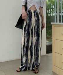 Diosfront | マーブル柄プリーツワイドパンツ(その他パンツ)
