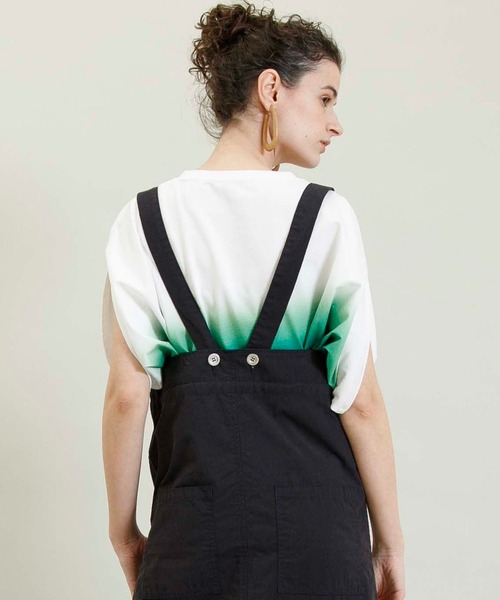 Johnbull（ジョンブル）の「スプレーボーダーポンチョTシャツ（Tシャツ/カットソー・レディース・ピンク/グリーン/ブルー・FREE）」の14枚目の写真