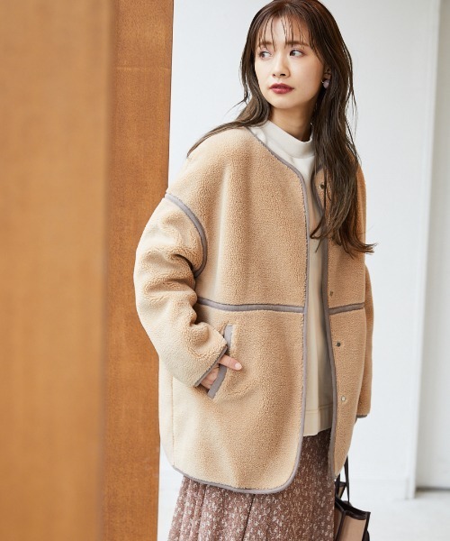 セール ブランド古着 ノーカラーコート ノーカラーコート Mysty Woman ミスティウーマン のファッション通販 Zozoused