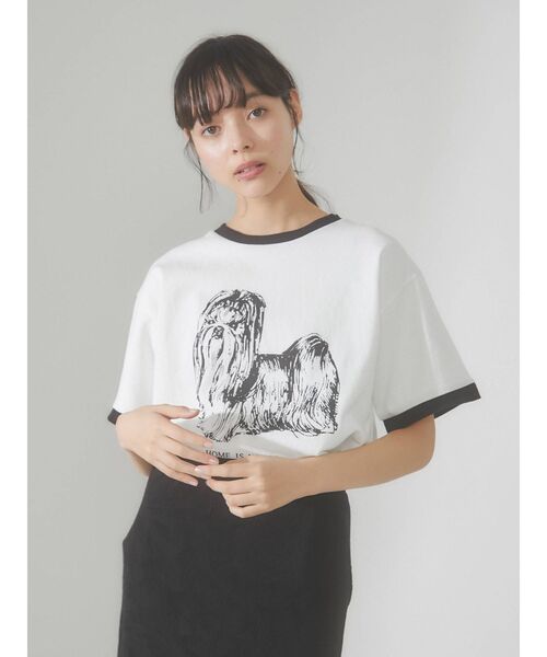merry jenny（メリージェニー）の「リンガーterrier Tee（Tシャツ/カットソー・レディース・ブラック/オフホワイト・FREE）」の19枚目の写真