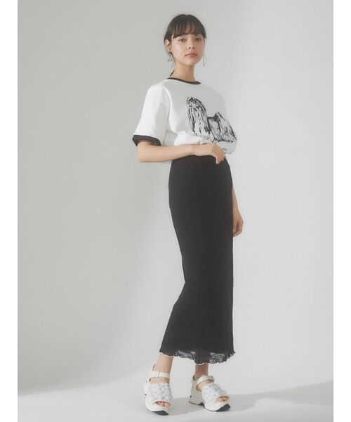 merry jenny（メリージェニー）の「リンガーterrier Tee（Tシャツ/カットソー・レディース・ブラック/オフホワイト・FREE）」の16枚目の写真