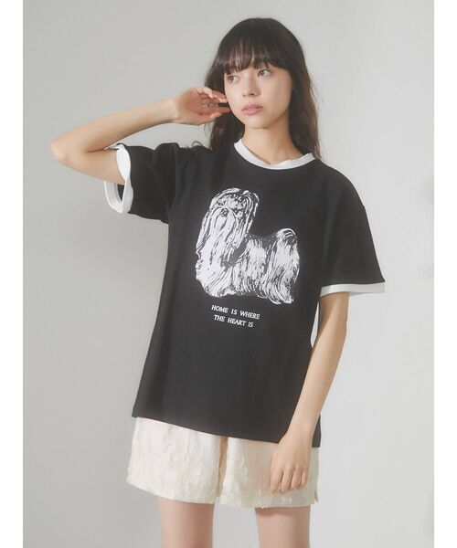 merry jenny（メリージェニー）の「リンガーterrier Tee（Tシャツ/カットソー・レディース・ブラック/オフホワイト・FREE）」の20枚目の写真