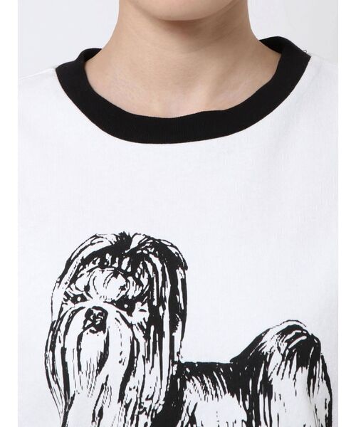 merry jenny（メリージェニー）の「リンガーterrier Tee（Tシャツ/カットソー・レディース・ブラック/オフホワイト・FREE）」の9枚目の写真