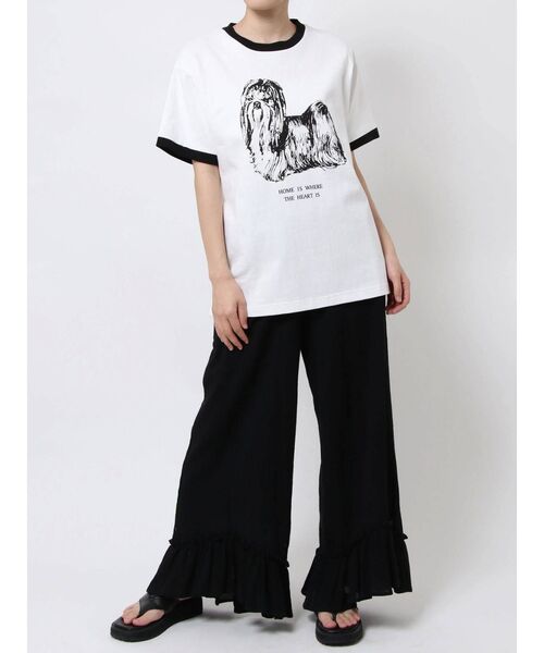 merry jenny（メリージェニー）の「リンガーterrier Tee（Tシャツ/カットソー・レディース・ブラック/オフホワイト・FREE）」の15枚目の写真