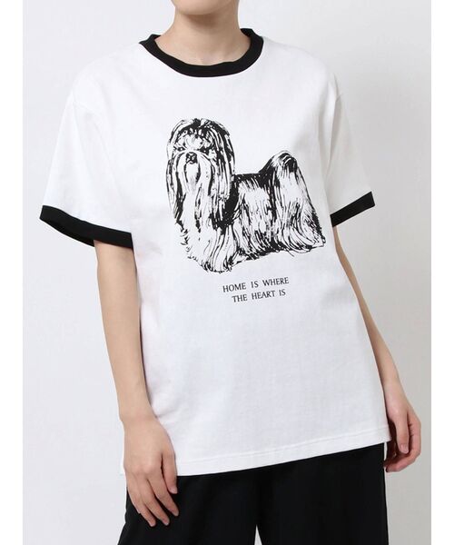 merry jenny（メリージェニー）の「リンガーterrier Tee（Tシャツ/カットソー・レディース・ブラック/オフホワイト・FREE）」の6枚目の写真