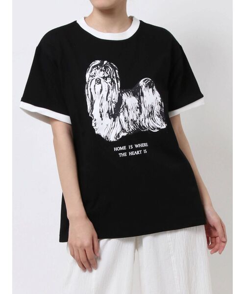 merry jenny（メリージェニー）の「リンガーterrier Tee（Tシャツ/カットソー・レディース・ブラック/オフホワイト・FREE）」の22枚目の写真