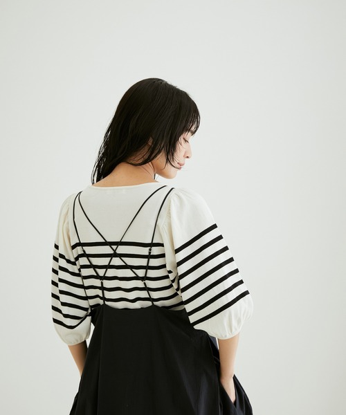 SALON adam et rope'（サロン アダム エ ロペ）の「バッククロススクエアネックキャミワンピース［MEDI Veil］【抗菌・消臭・UVケア】（ワンピース・レディース・ブラック/キャメル/ピンク・FREE）」の16枚目の写真