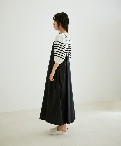 SALON adam et rope'（サロン アダム エ ロペ）の「バッククロススクエアネックキャミワンピース［MEDI Veil］【抗菌・消臭・UVケア】（ワンピース・レディース・ブラック/キャメル/ピンク・FREE）」の9枚目の写真