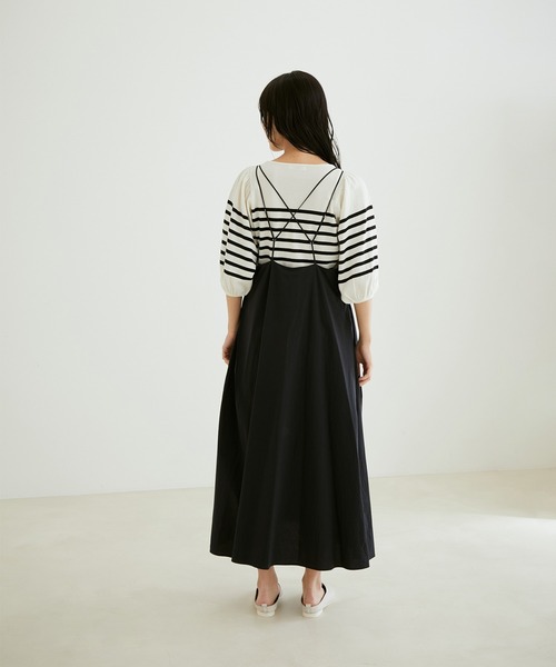 SALON adam et rope'（サロン アダム エ ロペ）の「バッククロススクエアネックキャミワンピース［MEDI Veil］【抗菌・消臭・UVケア】（ワンピース・レディース・ブラック/キャメル/ピンク・FREE）」の13枚目の写真