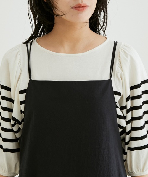 SALON adam et rope'（サロン アダム エ ロペ）の「バッククロススクエアネックキャミワンピース［MEDI Veil］【抗菌・消臭・UVケア】（ワンピース・レディース・ブラック/キャメル/ピンク・FREE）」の7枚目の写真