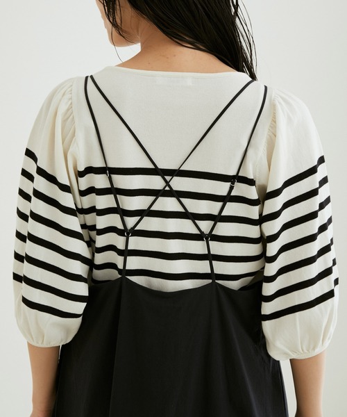 SALON adam et rope'（サロン アダム エ ロペ）の「バッククロススクエアネックキャミワンピース［MEDI Veil］【抗菌・消臭・UVケア】（ワンピース・レディース・ブラック/キャメル/ピンク・FREE）」の19枚目の写真