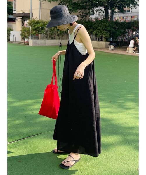 Ungrid（アングリッド）の「ギャザーキャミワンピース（ワンピース・レディース・オフホワイト/ブラック/グリーン系その他・FREE）」の10枚目の写真