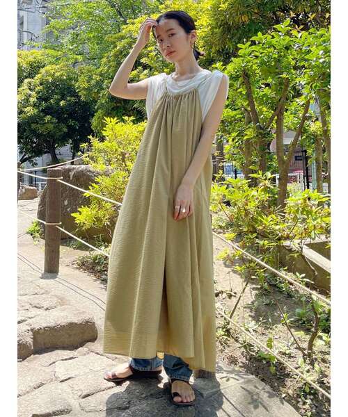 Ungrid（アングリッド）の「ギャザーキャミワンピース（ワンピース・レディース・オフホワイト/ブラック/グリーン系その他・FREE）」の20枚目の写真