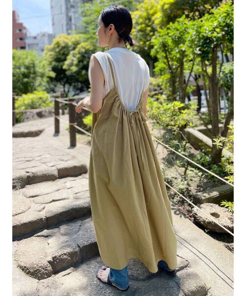 Ungrid（アングリッド）の「ギャザーキャミワンピース（ワンピース・レディース・オフホワイト/ブラック/グリーン系その他・FREE）」の22枚目の写真