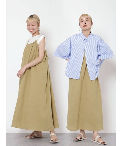 Ungrid（アングリッド）の「ギャザーキャミワンピース（ワンピース・レディース・オフホワイト/ブラック/グリーン系その他・FREE）」の3枚目の写真