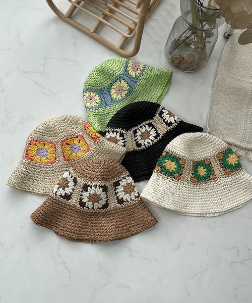 AS KNOW AS plus（アズノゥアズプラス）の「●ペーパークロシェハット（ハット・レディース・アイボリー/ブラック/モカ/ベージュ/グリーン・FREE）」の8枚目の写真