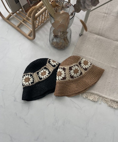 AS KNOW AS plus（アズノゥアズプラス）の「●ペーパークロシェハット（ハット・レディース・アイボリー/ブラック/モカ/ベージュ/グリーン・FREE）」の11枚目の写真