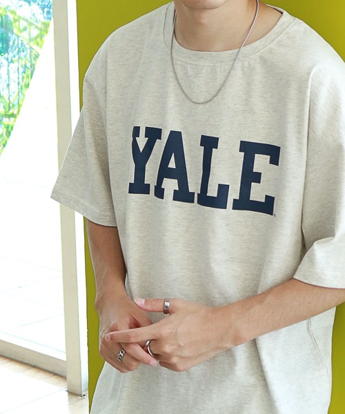 ZIP FIVE(ジップファイブ)の「【YALE】 カレッジロゴ プリント ビッグシルエット 綿100 半袖 Tシャツ(Tシャツ/カットソー・メンズ・ホワイト系/ネイビー系/アイボリー系/ネイビー/グレー系/ホワイト/チャコール/オートミール/ホワイト系1/グレー系1/アイボリー系1/ネイビー系1・X-LARGE/MEDIUM/LARGE)」の9枚目の写真