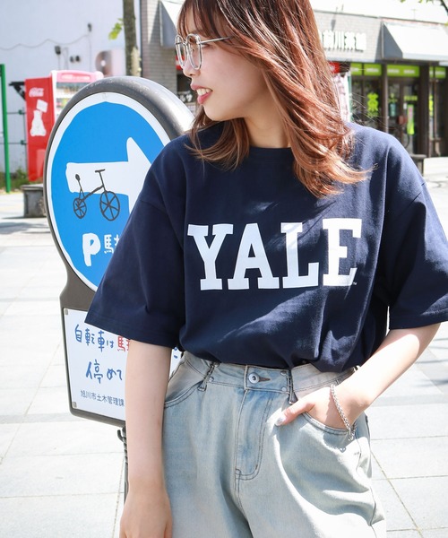 ZIP FIVE(ジップファイブ)の「【YALE】 カレッジロゴ プリント ビッグシルエット 綿100 半袖 Tシャツ(Tシャツ/カットソー・メンズ・ホワイト系/ネイビー系/アイボリー系/ネイビー/グレー系/ホワイト/チャコール/オートミール/ホワイト系1/グレー系1/アイボリー系1/ネイビー系1・X-LARGE/MEDIUM/LARGE)」の19枚目の写真