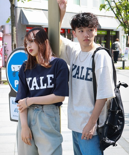 ZIP FIVE(ジップファイブ)の「【YALE】 カレッジロゴ プリント ビッグシルエット 綿100 半袖 Tシャツ(Tシャツ/カットソー・メンズ・ホワイト系/ネイビー系/アイボリー系/ネイビー/グレー系/ホワイト/チャコール/オートミール/ホワイト系1/グレー系1/アイボリー系1/ネイビー系1・X-LARGE/MEDIUM/LARGE)」の20枚目の写真
