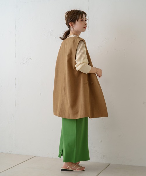 Kastane（カスタネ）の「ポンチIラインスカート（スカート・レディース・ブラック/アイボリー/グリーン/ピンク・FREE）」の12枚目の写真