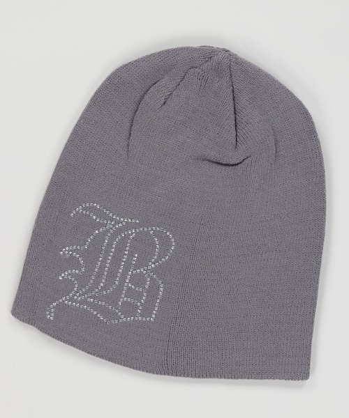SPINNS（スピンズ）の「ラインストーンロゴ ニットキャップ（ニットキャップ/ビーニー・レディース・ブラック/ホワイト/ピンク/グレー/グレー系その他・ONESIZE）」の3枚目の写真