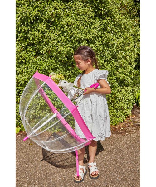 FULTON(フルトン)の「KIDS Birdcage ワンポイント(長傘・キッズ・チェリーピンク/シルバー/ブラック・FREE)」の1枚目の写真