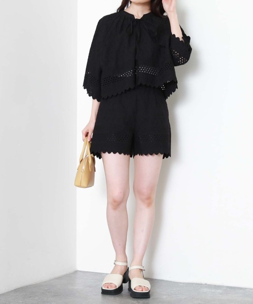 archives(アルシーヴ)の「【setup対応】カットワークショートパンツ(その他パンツ・レディース・ブラック/オフホワイト・MEDIUM)」の12枚目の写真