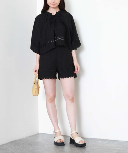 archives(アルシーヴ)の「【setup対応】カットワークショートパンツ(その他パンツ・レディース・ブラック/オフホワイト・MEDIUM)」の13枚目の写真