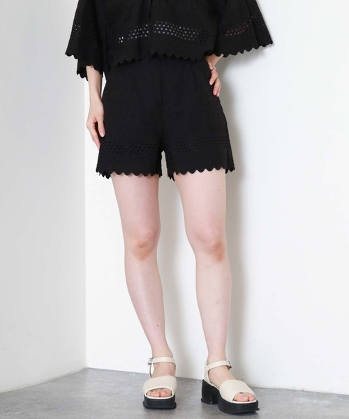 archives(アルシーヴ)の「【setup対応】カットワークショートパンツ(その他パンツ・レディース・ブラック/オフホワイト・MEDIUM)」の15枚目の写真