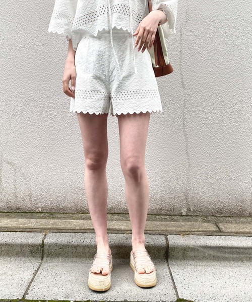 archives(アルシーヴ)の「【setup対応】カットワークショートパンツ(その他パンツ・レディース・ブラック/オフホワイト・MEDIUM)」の10枚目の写真