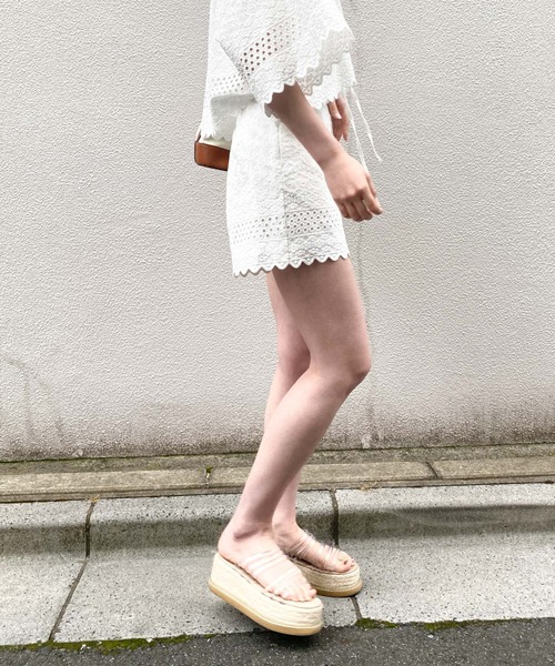 archives(アルシーヴ)の「【setup対応】カットワークショートパンツ(その他パンツ・レディース・ブラック/オフホワイト・MEDIUM)」の11枚目の写真