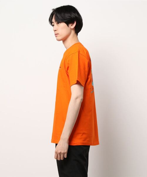 HOUSTON(ヒューストン)の「【HOUSTON】PRINT EMBROIDERY TEE (PIZZA)(Tシャツ/カットソー・メンズ・オレンジ/ホワイト・MEDIUM/LARGE/XX-LARGE/X-LARGE)」の5枚目の写真