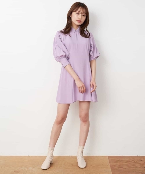 A de a.v.v(アードアー・ヴェ・ヴェ)の「肩タック袖コンチュニック(シャツ/ブラウス・レディース・マスタード/ラベンダー/ブラック・SMALL/MEDIUM)」の9枚目の写真