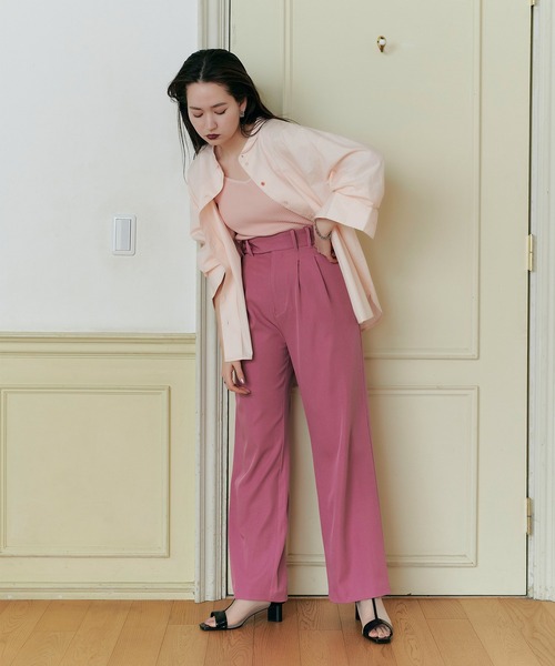 TINA：JOJUN（ティーナジョジュン）の「ツータック スラックスパンツ TINA：JOJUN（スラックス・レディース・スカイブルー/ブラック/ピンク・S/M）」の19枚目の写真